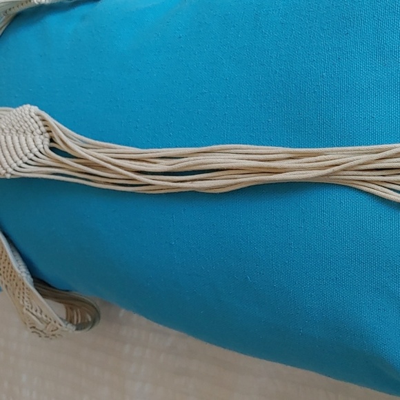 💚Handmade Ecru Macrame & Wood Belt with Fringe - Picture 7 of 7